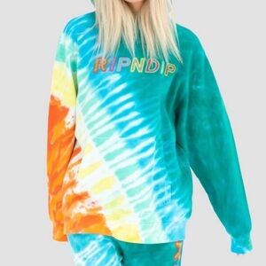 Ripndip Tie-Dye Hoodie Multicolor Bright Neon Streetwear Skate Oversized Szsmall